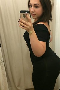 plump girl sensually eating her luscious lips