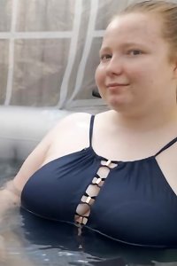 sensual nymphs share spunky kiss while rubbing thick tits