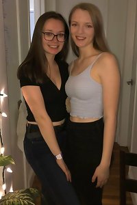 2 big-breasted femmes pleasuring each other vigorously